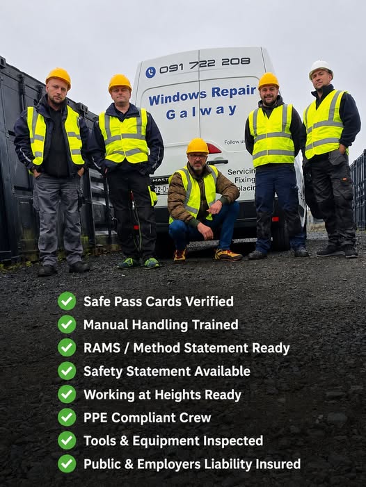 Windows Repair Galway commercial site ready team with safety compliance checklist